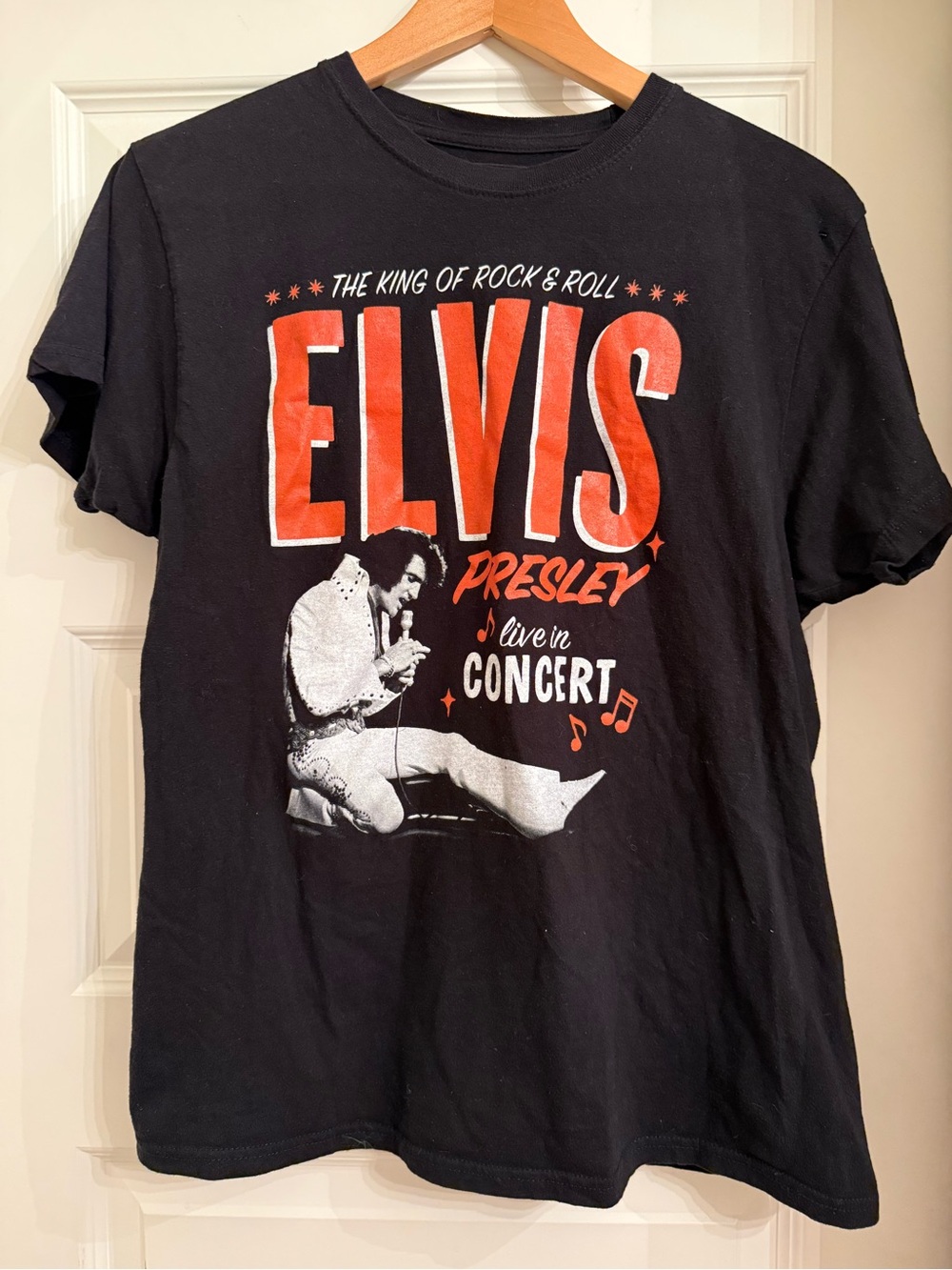 Black Elvis Presley Short Sleeve Concert Tee